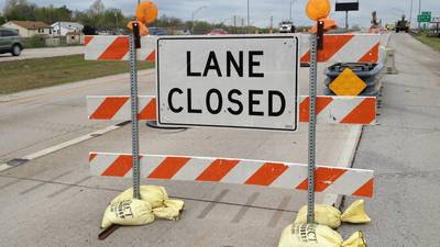 US 169 narrows to one lane at 76th St. North in Owasso Friday