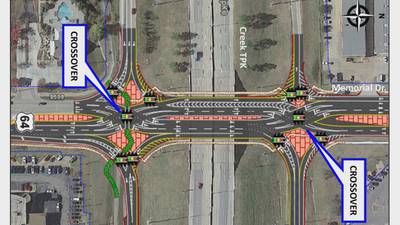 Diverging Diamond opens Monday morning at Creek Turnpike and Memorial