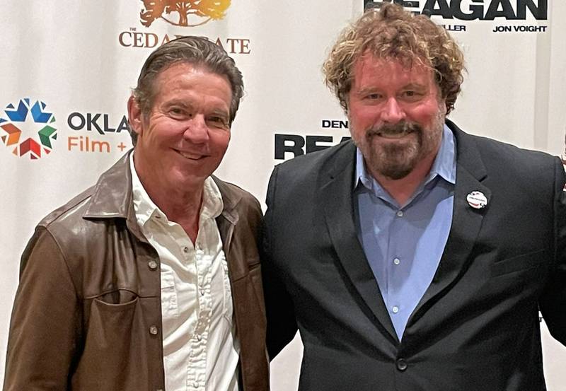 Dennis Quaid (L) and Sean McNamara, star and director, respectively, of the biopic "Reagan," which opens nationwide August 30th, 2024