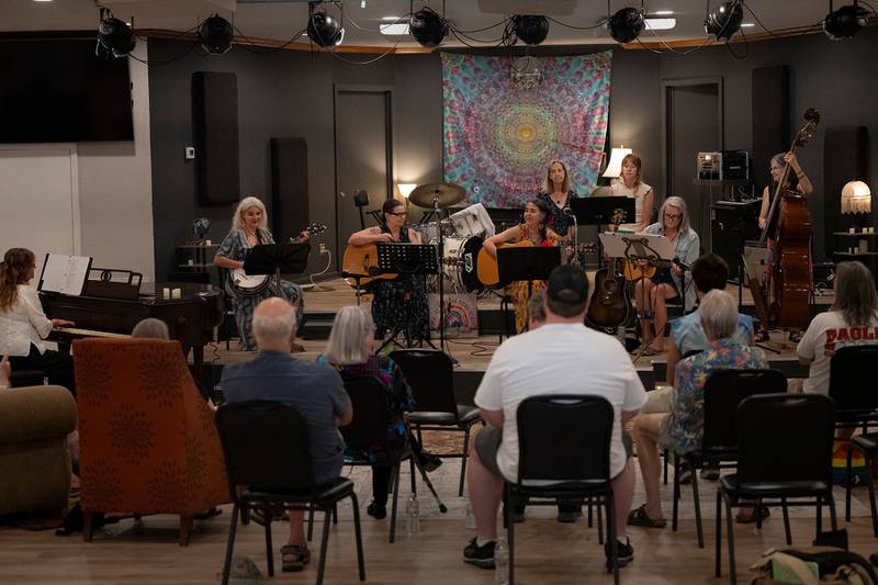 The Mother Earth String Band and Choir performs at Park Grove Creative Community (Photo Courtesy: Tulsa Peace Fellowship Facebook page)