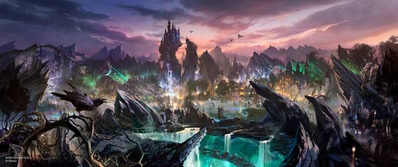 Concept art of Magic Kingdom's proposed Villains land.