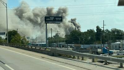 Large fire breaks out Sand Springs recycling plant