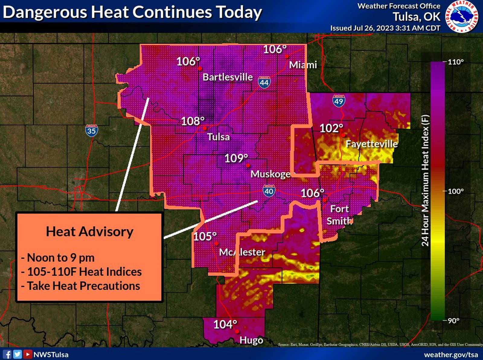 Heat wave brings dangerous conditions to Tulsa 102.3 KRMG