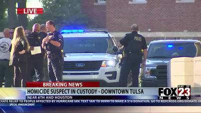 Police take homicide suspect into custody in downtown Tulsa