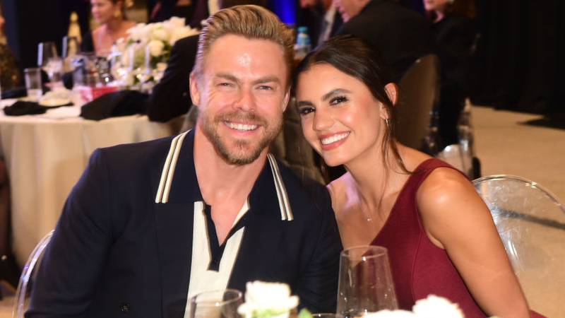 WEST HOLLYWOOD, CALIFORNIA - MAY 12: (L-R) Derek Hough and Hayley Erbert attend the NAMI West Los Angeles first annual 2023 Mental Health Gala honoring the life & legacy of Stephen “tWitch” Boss at Pacific Design Center on May 12, 2023 in West Hollywood, California. (Photo by Vivien Killilea/Getty Images for National Alliance on Mental Illness Westside Los Angeles )