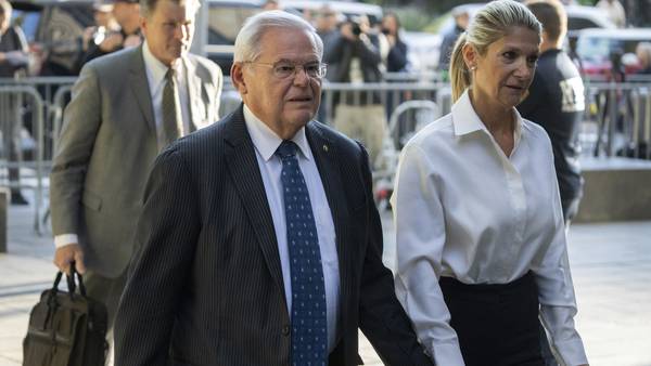 Sen. Bob Menendez arrives at federal courthouse for start of bribery trial