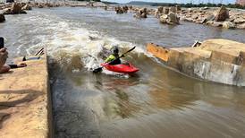 City does kayak testing for first time on new whitewater flume at Zink Lake
