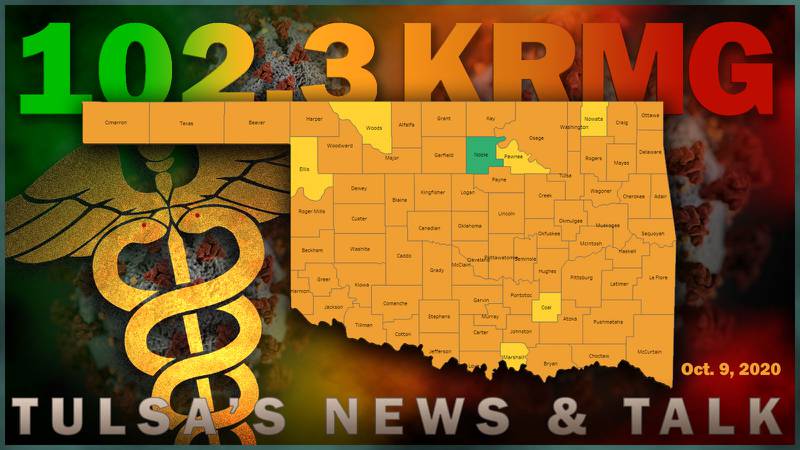 Oklahoma has one county considered "green" (new normal), six considered "yellow" (low risk) and 70 rated at "orange" (moderate risk) as of Oct. 9, 2020