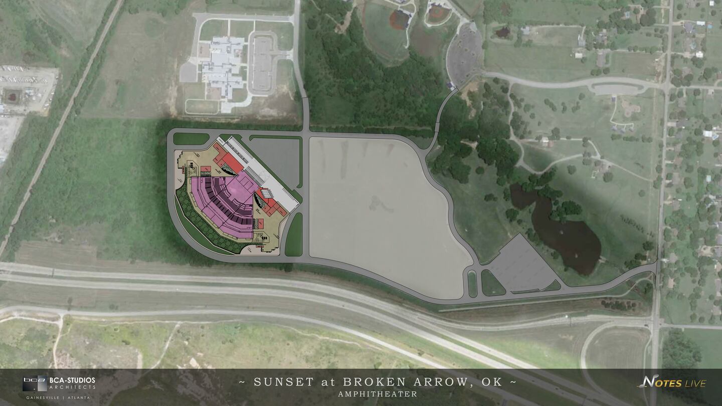 Rendering of proposed Notes Live amphitheater in Broken Arrow