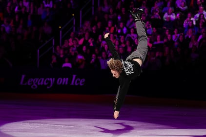 Ice skaters performing