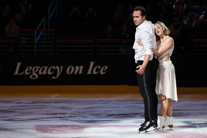 Ice skaters performing