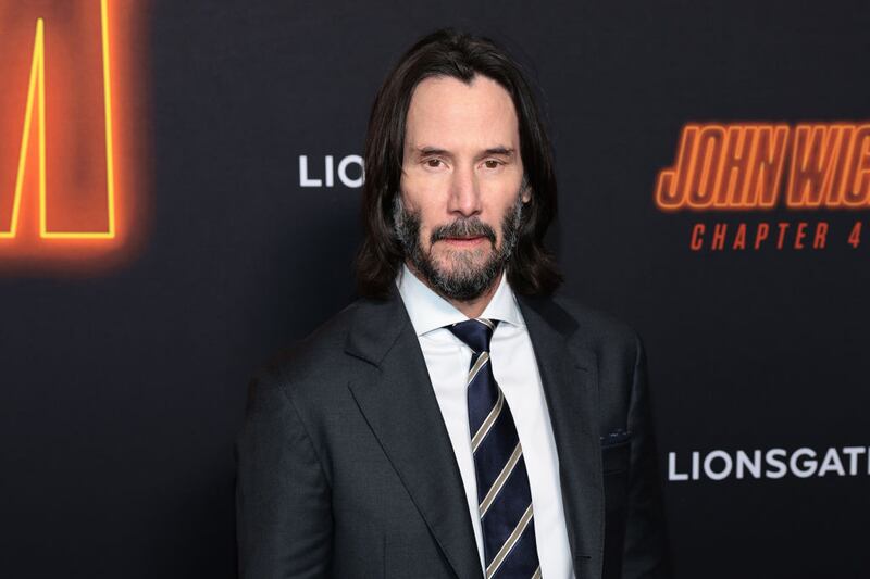 NEW YORK, NEW YORK - MARCH 15: Keanu Reeves attends Lionsgate's "John Wick: Chapter 4" screening at AMC Lincoln Square Theater on March 15, 2023 in New York City. (Photo by Dimitrios Kambouris/Getty Images)