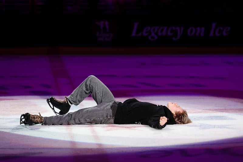 Ice skaters performing