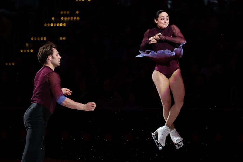 Ice skaters performing