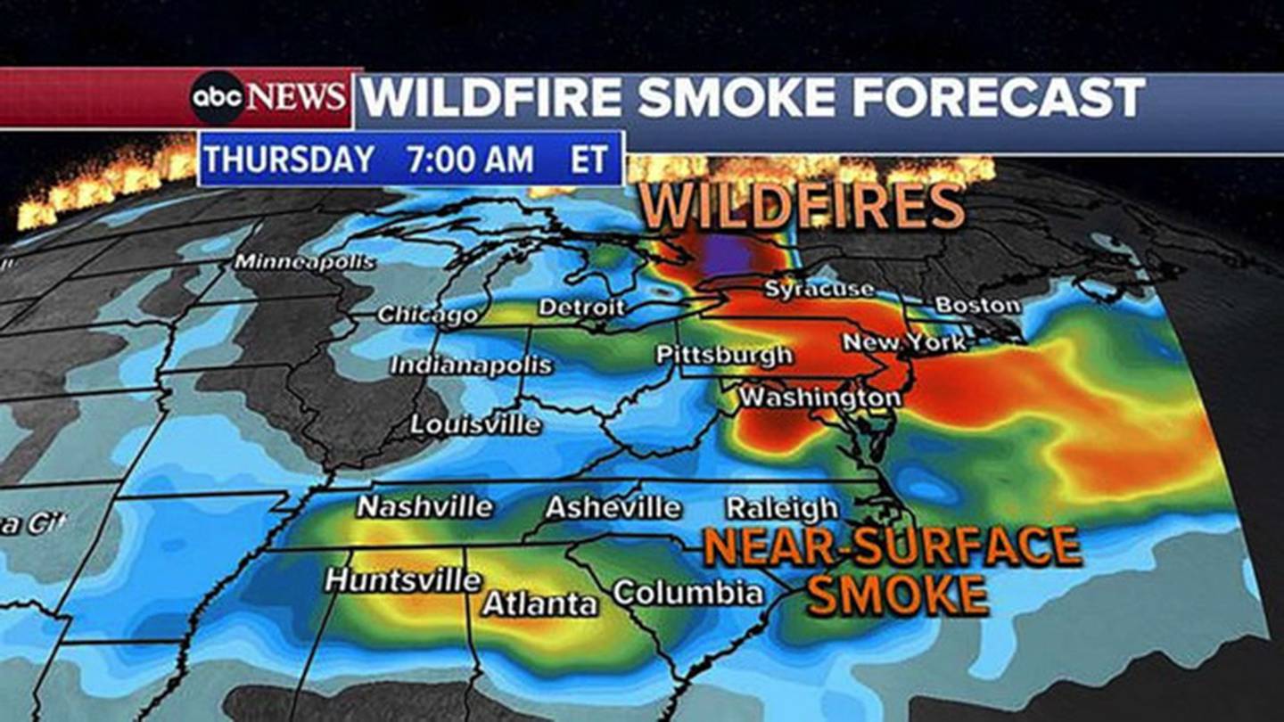Wildfire smoke map Forecast shows which US cities, states are being