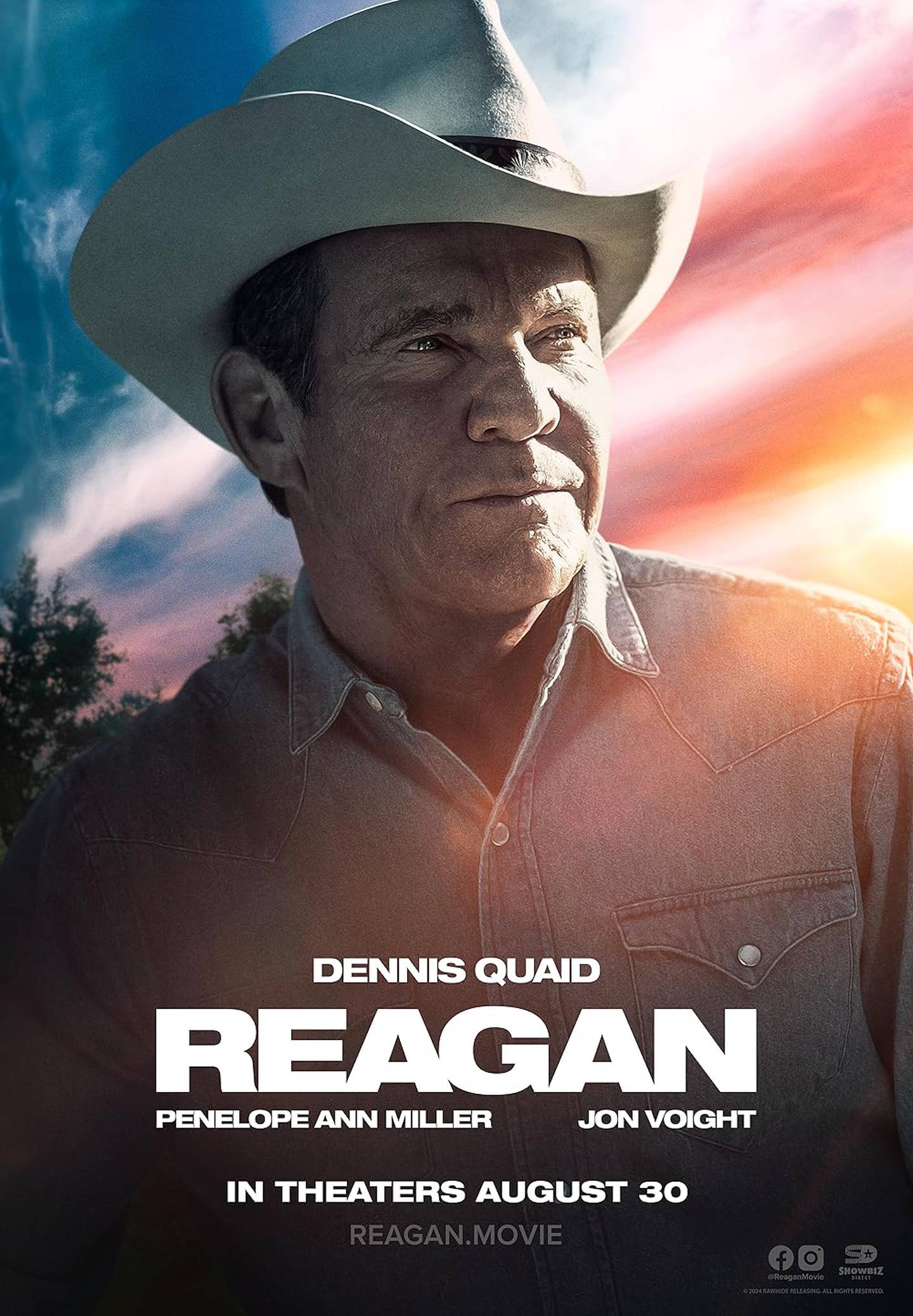 Poster for the film "Reagan," directed by Sean McNamara and starring Dennis Quaid