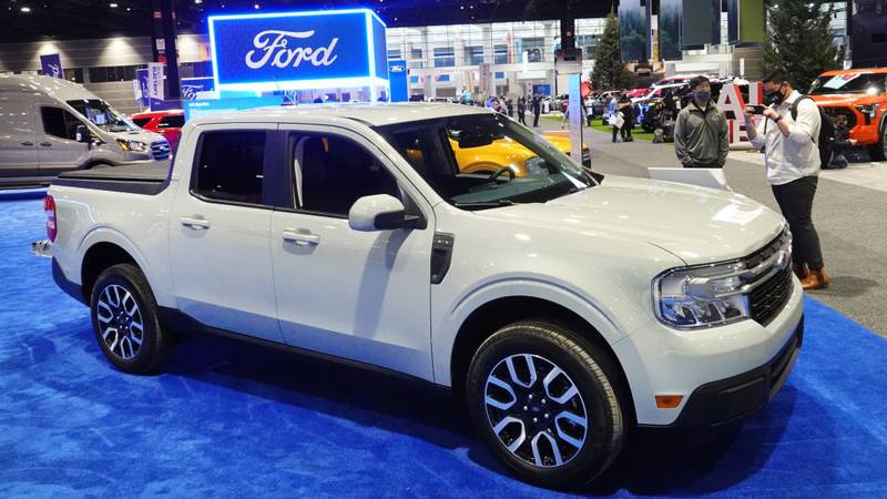 Ford Maverick truck featured at the Chicago Auto Show in 2022.